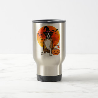 Taza De Viaje Bóxer Perro Halloween Calabaza Trick O Trate Candy