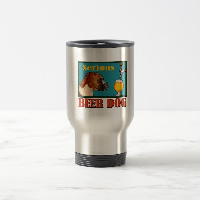 Taza De Viaje Boxer retro de cerveza serio (Centro)
