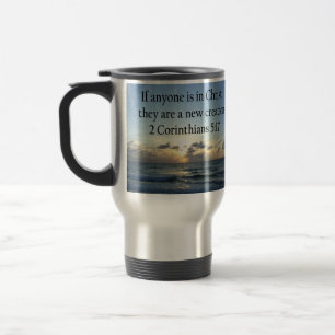 TAZA DE VIAJE BREATHTAKING 2 CORINTHIANS 5:17 OCEAN SUNRISE