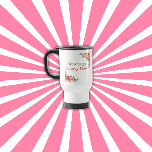 Taza De Viaje Brew To Go Energy Flow Floral Travel Coffee Mug