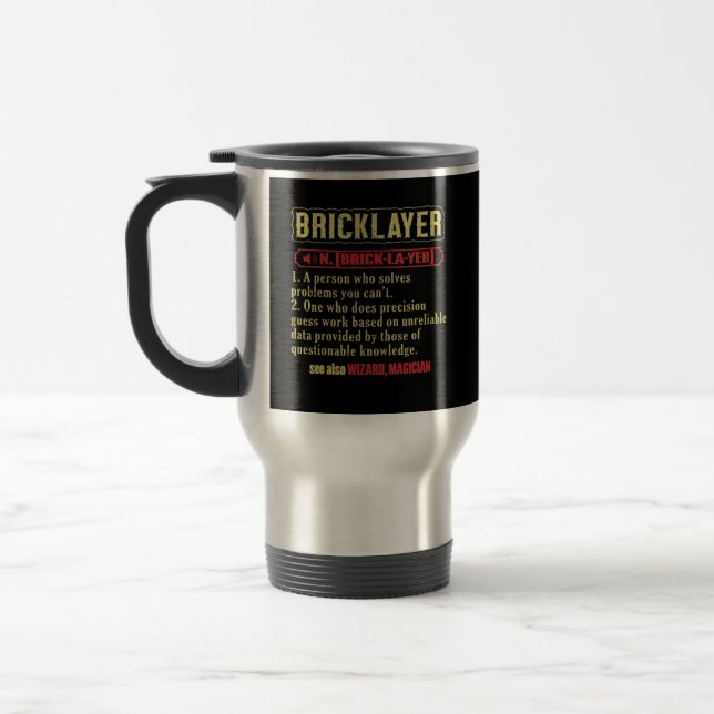Taza De Viaje Brickie Bricklay Construcción Lámina  (Izquierda)