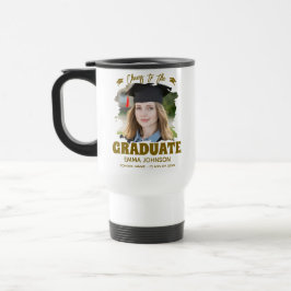 Taza De Viaje Brindis por el graduado con foto personalizada nom
