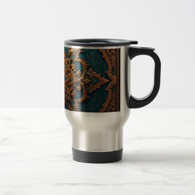 Taza De Viaje Brown-Aqua Elegance (Derecha)