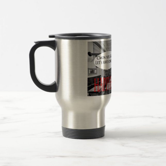 Taza De Viaje bruja del gato de halloween feliz (Izquierda)