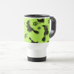 Taza De Viaje Bruja voladora entre las estrellas en la noche de