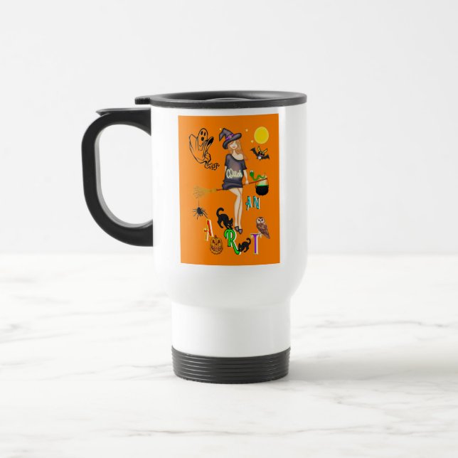 Taza De Viaje Bruja y arte (Izquierda)