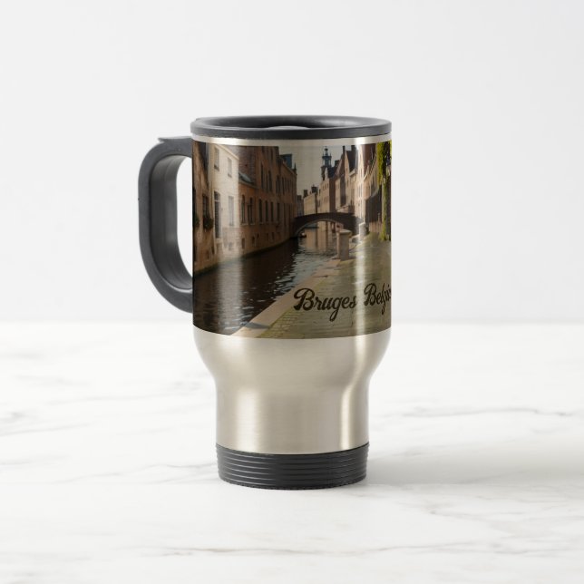 Taza De Viaje Brujas Bélgica Sketch Medieval | (Anverso izquierdo)