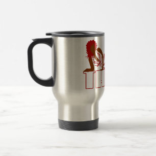 Taza De Viaje Buen truco - Mujer con vestido negro a rayas