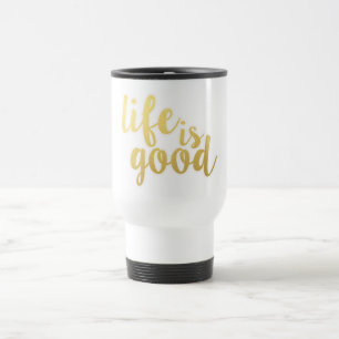Taza De Viaje "Buena Vida" Actitud Felicidad Frase Motivacional