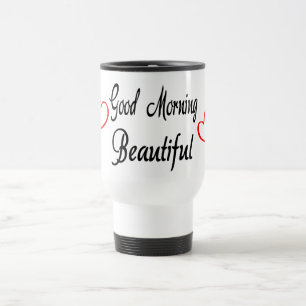 Taza De Viaje Buenos Días Hermoso Corazón Rojo Amor Boda