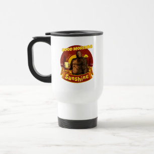 Taza De Viaje Buenos Días Sol Bigfoot Café Humor Arte