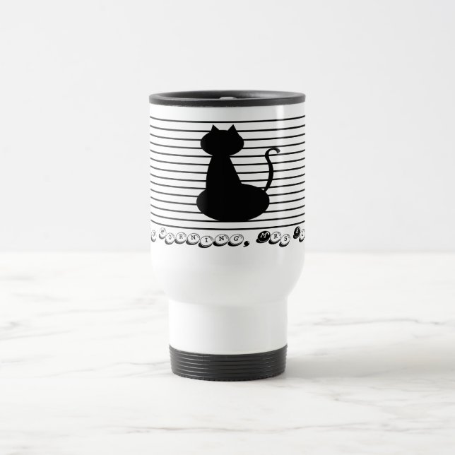 Taza De Viaje Buenos días Sra. Black Stainless Steel Travel Mug (Centro)