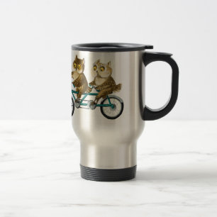 Taza De Viaje Búhos de la bicicleta