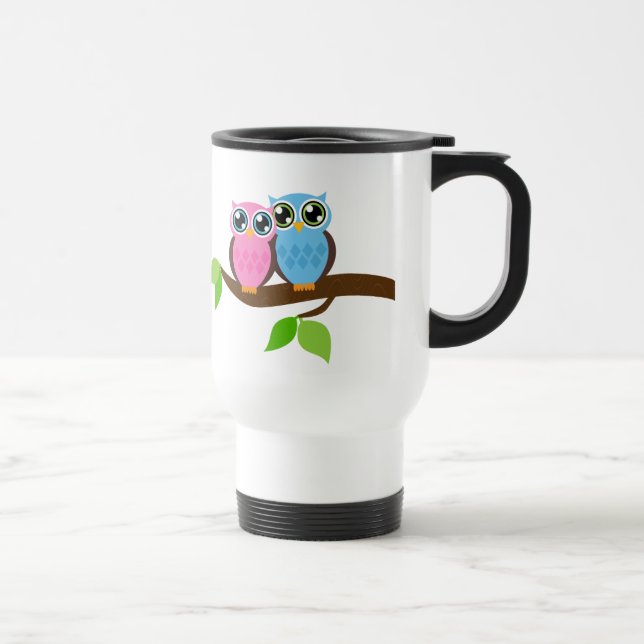 Taza De Viaje Búhos románticos dulces (Derecha)