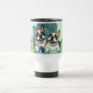 Taza De Viaje Bulldog Francés Französische Bulldogge Gemelos