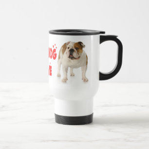 Taza De Viaje Bulldog inglés cachorro perro rojo corazón de amor