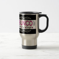 Bunco, rollo, charla, risa en el rosa, blanco y