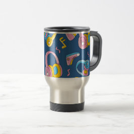 Taza De Viaje Bunter Musikmix en rosa, blau, gelb