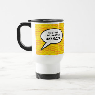Taza De Viaje Burbuja de Mensaje Divertida Retro de Cómic