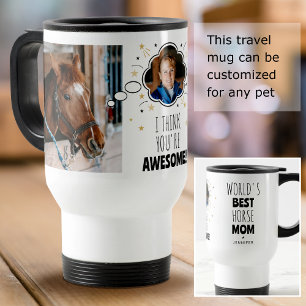 Taza De Viaje Burbuja de pensamiento divertida de mamá de caball