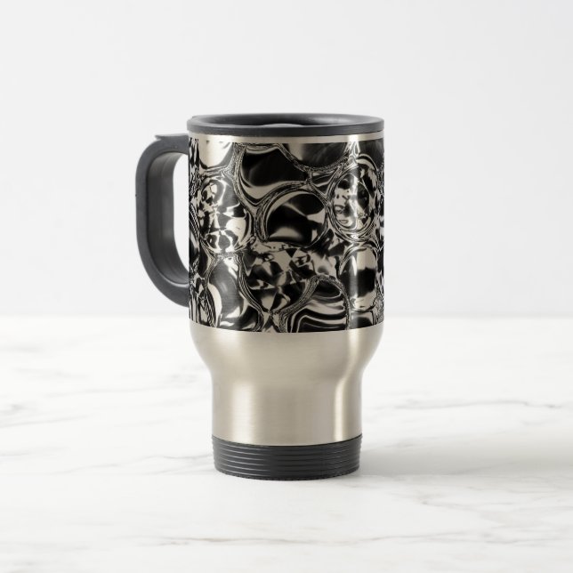 Taza De Viaje Burbujas plateadas de vidrio o tono metalizado (Anverso izquierdo)