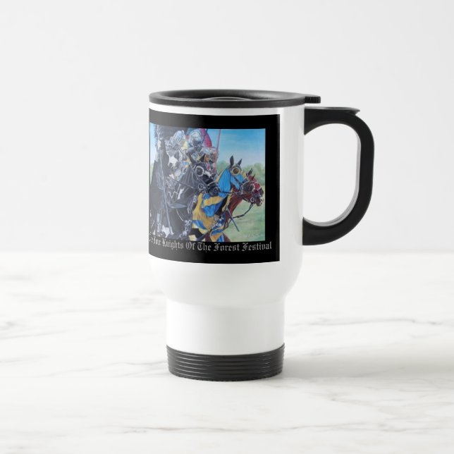 Taza De Viaje caballeros medievales de arte histórico montados a (Derecha)