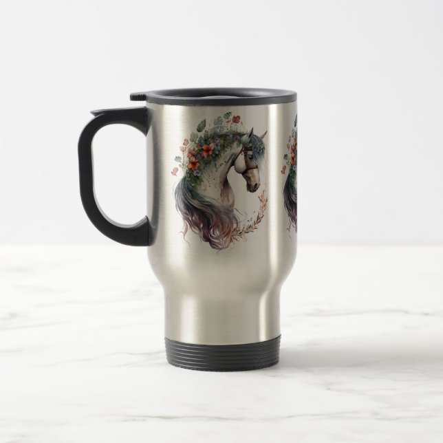 Taza De Viaje Caballo acuarela (Izquierda)