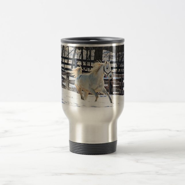 Taza De Viaje Caballo blanco galopante (Centro)
