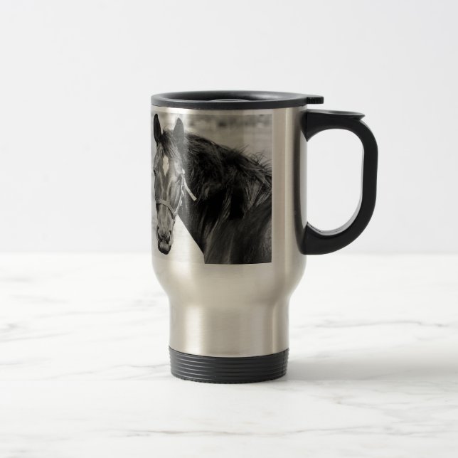 Taza De Viaje Caballo blanco negro (Derecha)