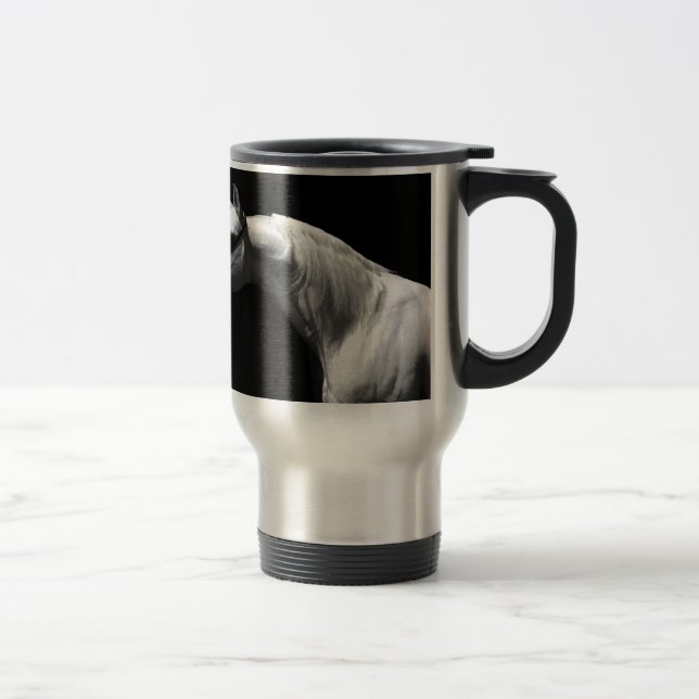 Taza De Viaje Caballo blanco y negro (Derecha)