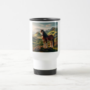 Taza De Viaje caballo Clydesdale tierras altas de Escocia