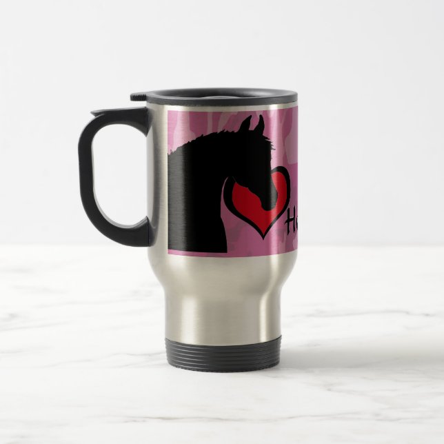 Taza De Viaje Caballo de Corazón (camo rosa) (Izquierda)