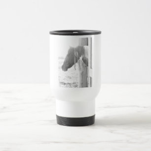 Taza De Viaje Caballo de granero en fotografías en blanco y negr