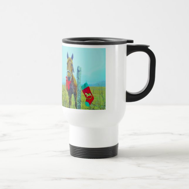Taza De Viaje Caballo de Navidades marrones (Derecha)