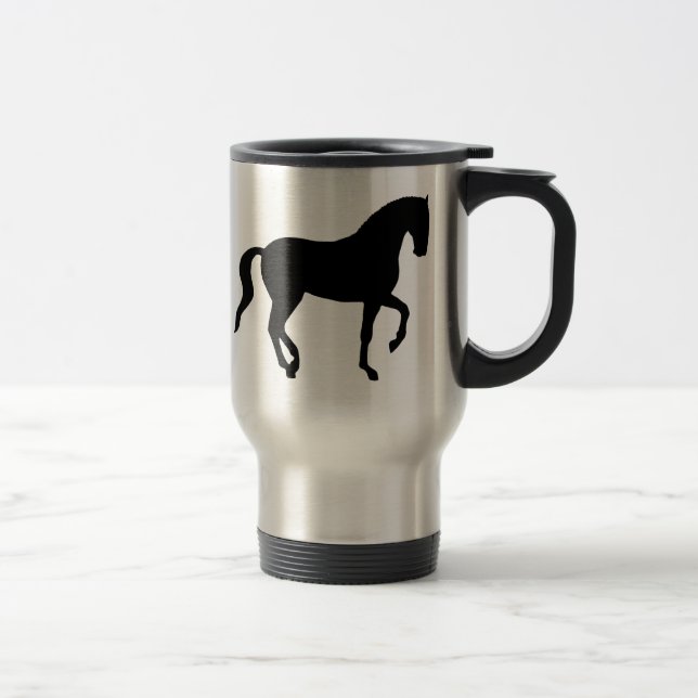 Taza De Viaje Caballo de Piaffe (negro) (Derecha)