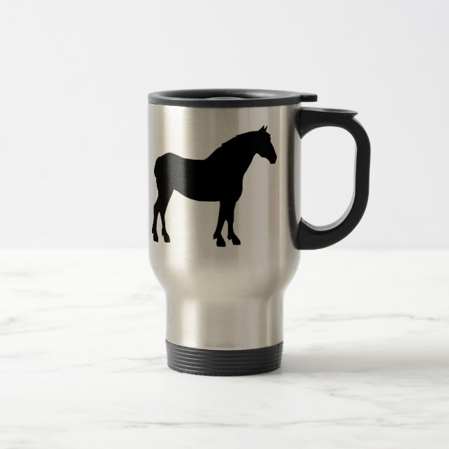 Taza De Viaje Caballo de proyecto (negro) (Derecha)