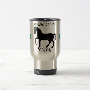 Taza De Viaje Caballo de travesía con nombre personalizado.