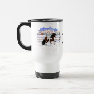 Taza De Viaje Caballo del gitano Vanner Tinker Bay Pinto Brown S