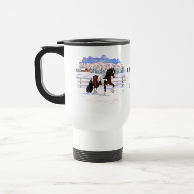Taza De Viaje Caballo del gitano Vanner Tinker Bay Pinto Brown S (Izquierda)
