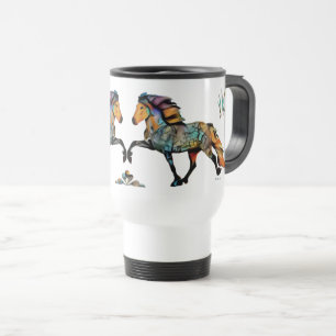 Taza De Viaje Caballo islandés de Pop Art