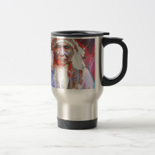 Taza De Viaje Caballo loco nativo americano