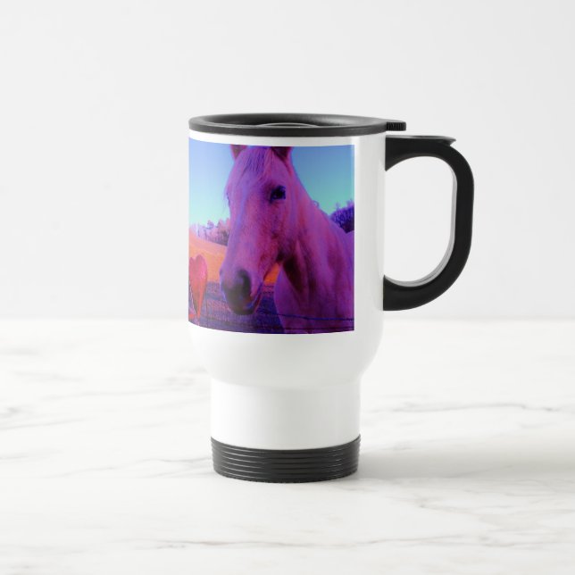 Taza De Viaje Caballo marrón y corazón rojo (Derecha)