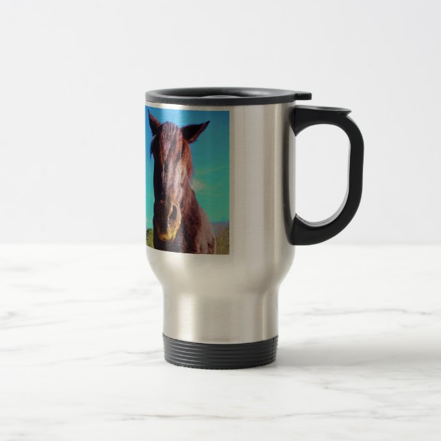 Taza De Viaje Caballo púrpura con boca verde (Derecha)