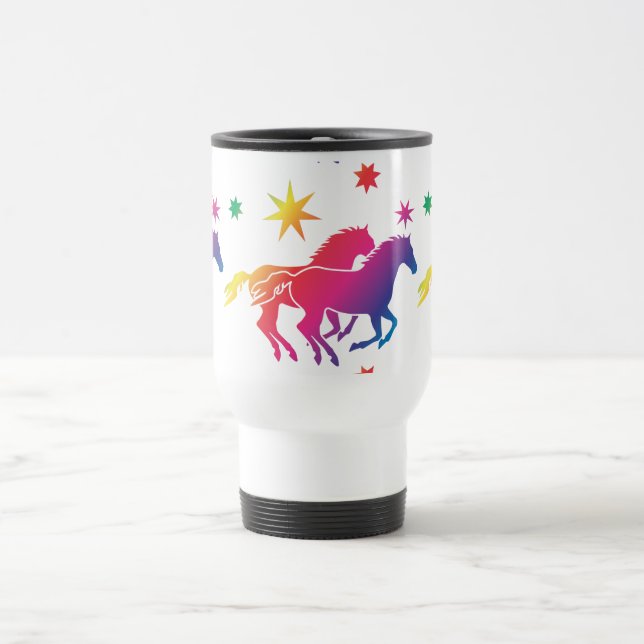 Taza De Viaje Caballos Arcoíris (Centro)