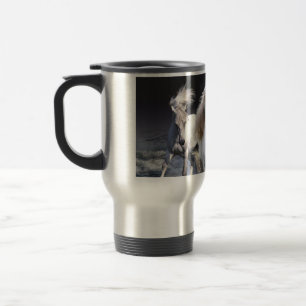 Taza De Viaje Caballos corriendo lanzando almohada