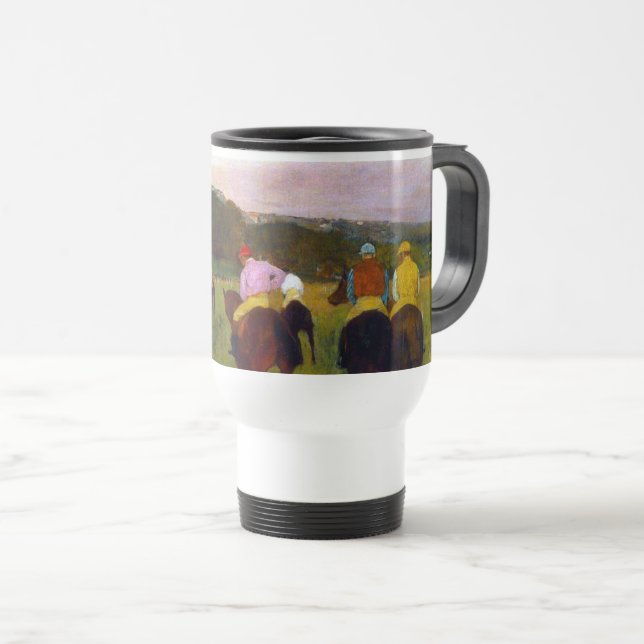 Taza De Viaje Caballos de carreras Edgar Degas en Longchamp (Anverso derecho)