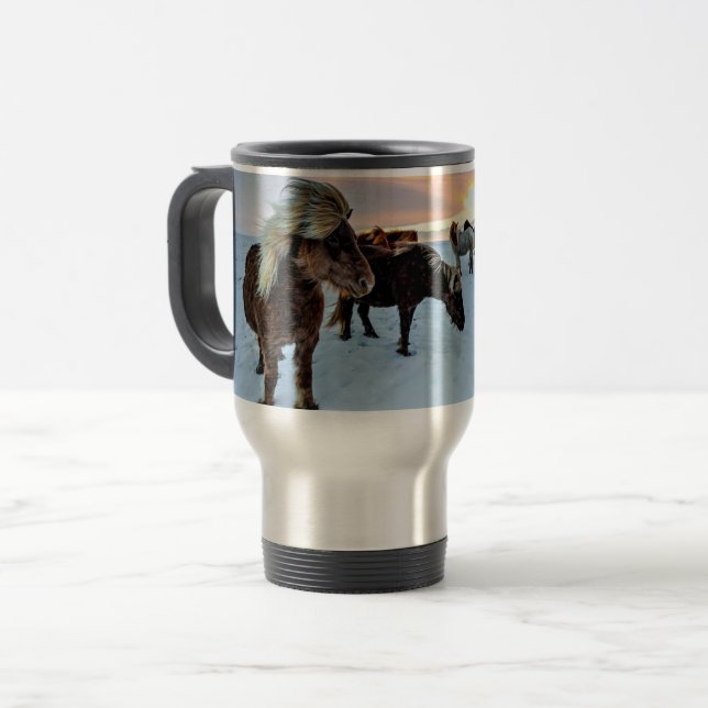 Taza De Viaje Caballos islandeses (Anverso izquierdo)