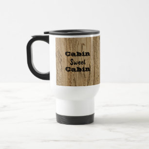 Taza De Viaje Cabina dulce Cabina Woodgrain Photo Natural Rustic