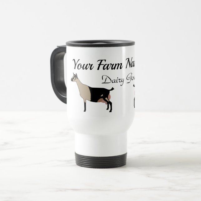 Taza De Viaje Cabra lechera alpina personalizada (Anverso izquierdo)