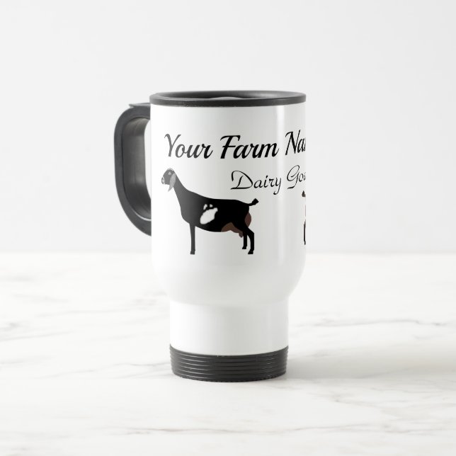 Taza De Viaje Cabra lechera nubia personalizada (Anverso izquierdo)